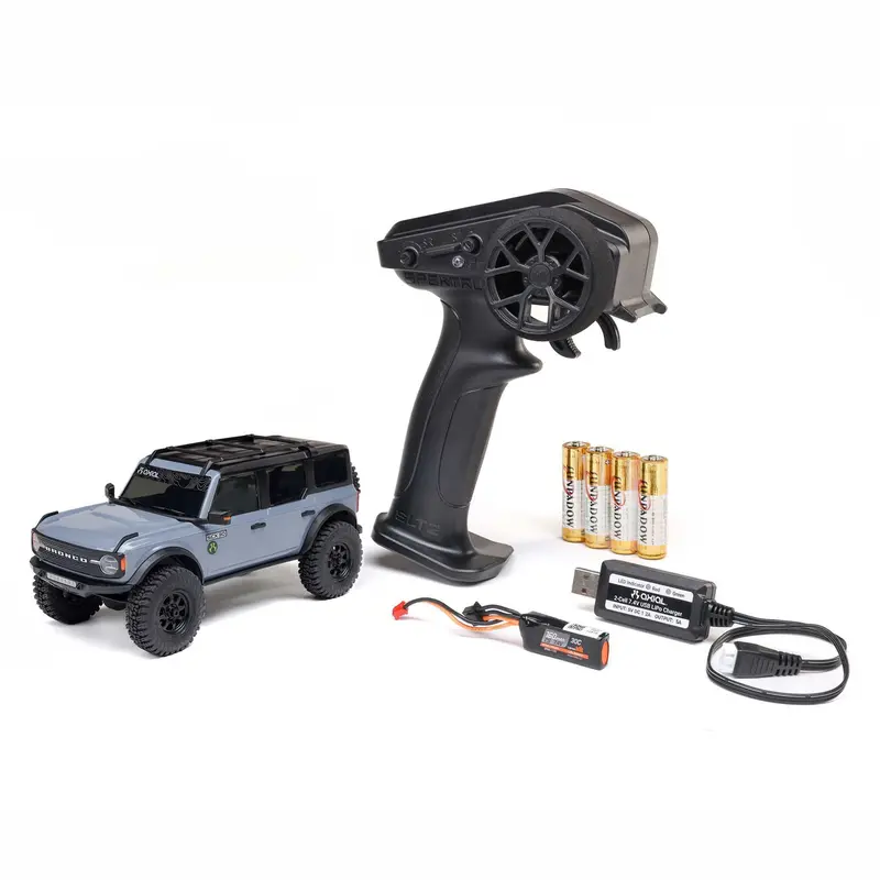 1/30 Scx30 Ford Bronco 4X4 Rtr Brushed Rock Crawler (Battery & Charger Included), Gray 1