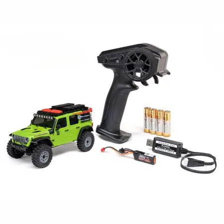 1/30 Scx30 Jeep Wrangler Jlu 4X4 Rtr Brushed Rock Crawler- Green 1