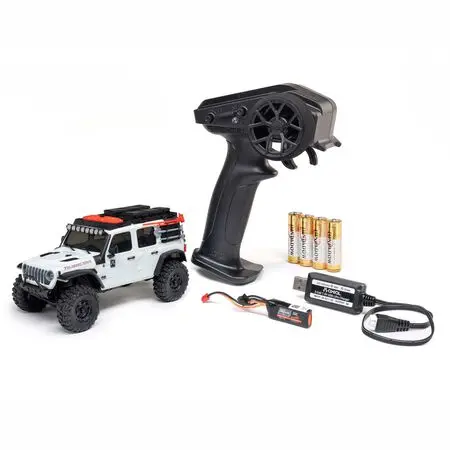1/30 Scx30 Jeep Wrangler Jlu 4X4 Rtr Brushed Rock Crawler- White 1