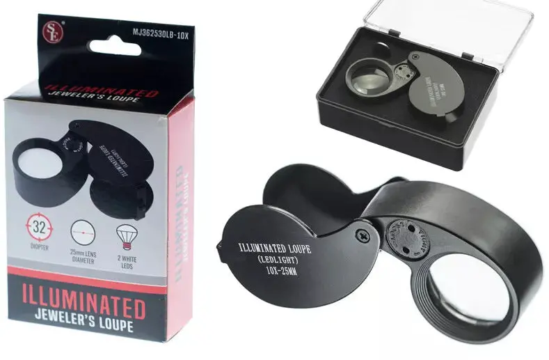 10 X 25Mm, 2Led Illuminated Jeweler's Loupe ~ Batteries Included 1