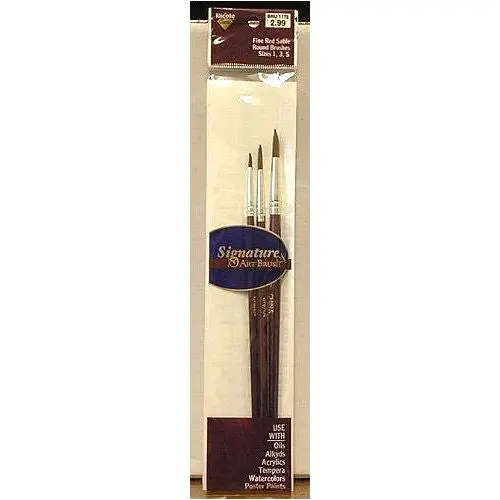 1,3,5 Red Sable Round Brushes 1