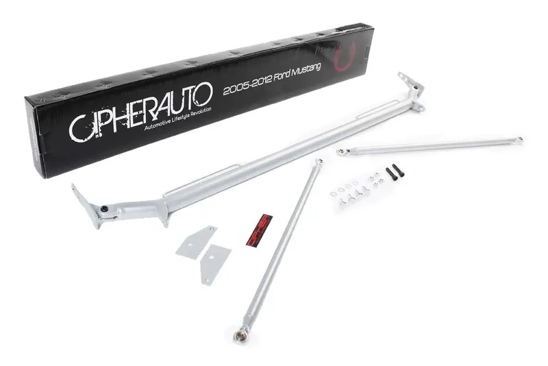 2005-2014 Ford Mustang Cipher Racing Silver Coating Custom Harness Bar 1