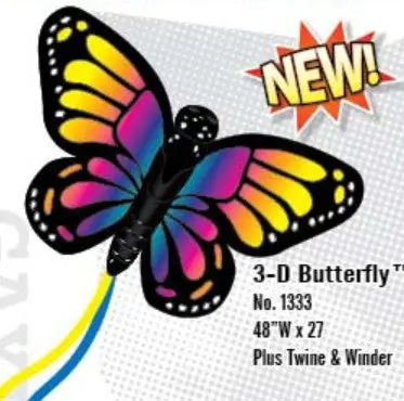 3-D Kite Multi-Color Butterfly 1
