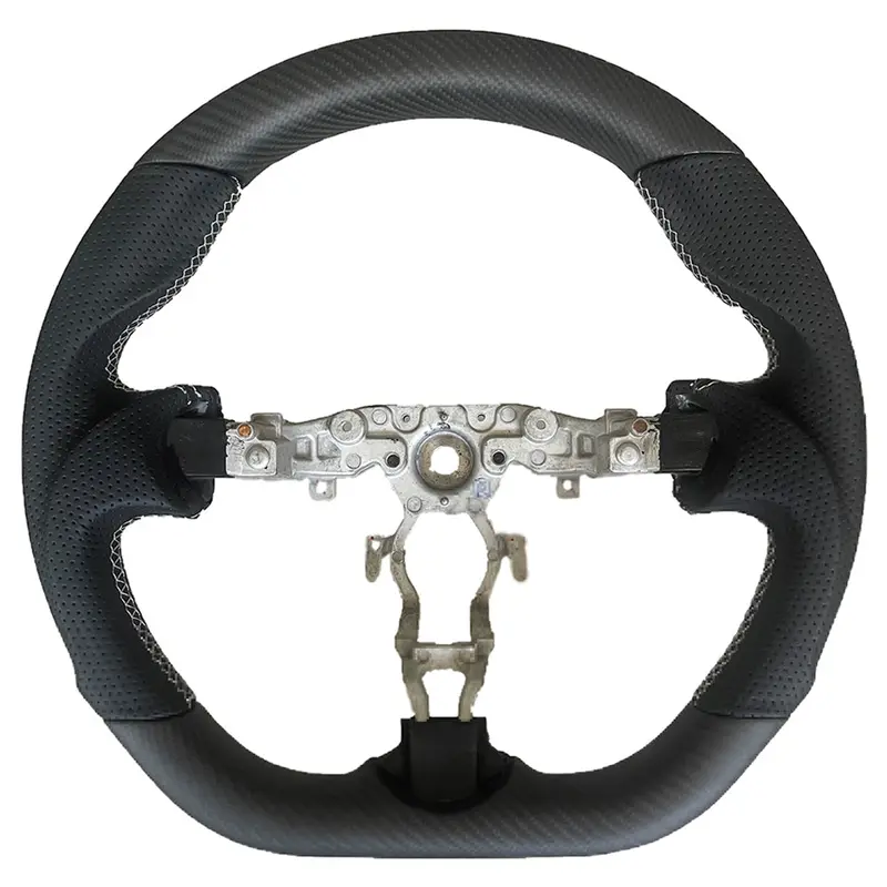 370Z 09'-20' Silver Stitch Matte Carbon Fiber Steering Wheel 1