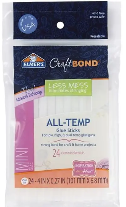 4" All-Temp Clear Mini Size Glue Sticks (24/Pk) 1