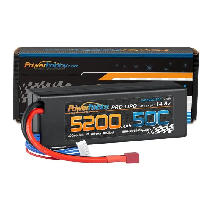 4S 14.8V 5200Mah 50C Lipo Battery Hard Case 4-Cell W/ Deans Plug 50C Continous / 100C Brust 1