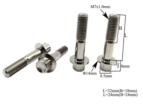 5X M7x1x32mm Titan Felgenschrauben Für 3/2-Teiler Räder 7
