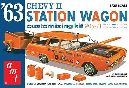 63 Chevy Ii Station Wagon Customizing Kit 3 In 1-1/25 Scale 1