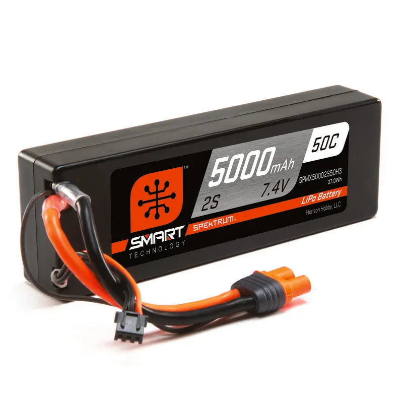 7.4V 5000Mah 2S 50C Smart Hardcase Lipo Battery: Ic3 1