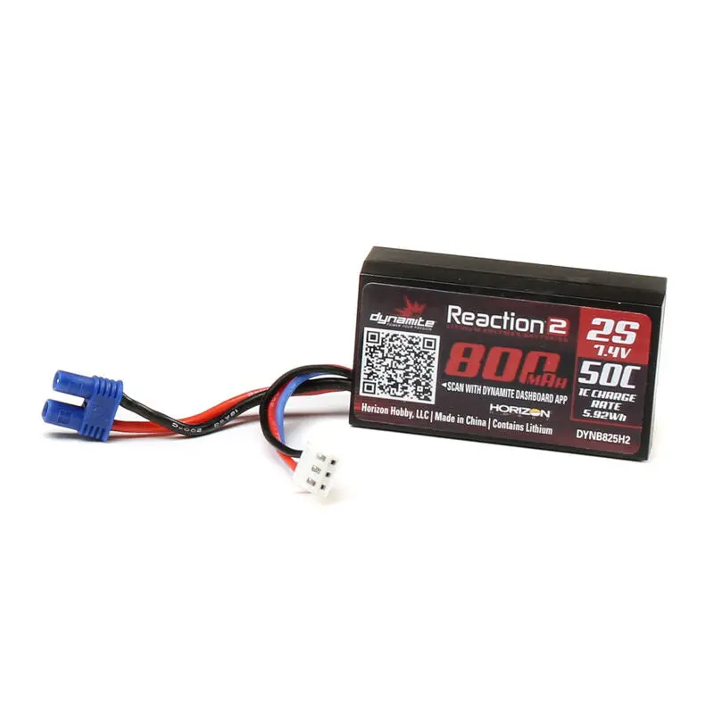 7.4V 800Mah 2S 50C Hardcase Lipo Battery Ec2 1