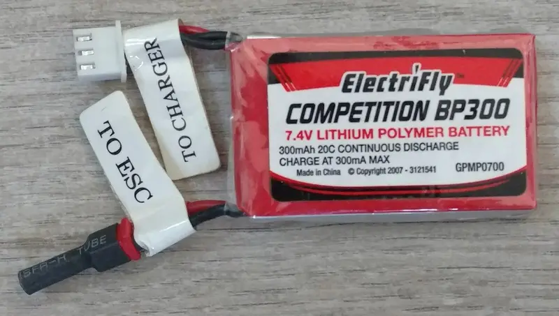 7.4V Lithium Polymer Battery Wired For Balancing 1