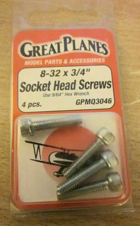 8-32X3/4" Socket Head Screws 1