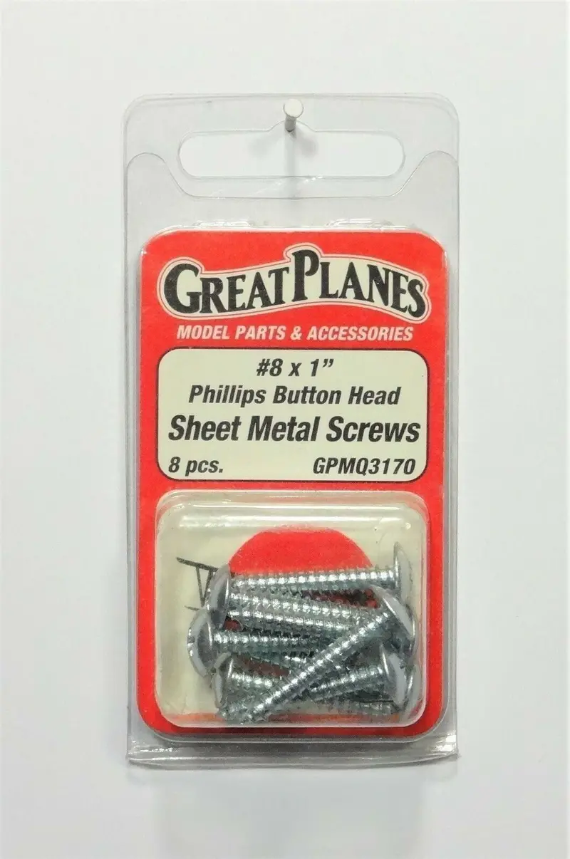 8X1" Phillips Button Head Sheet Metal Screws 1