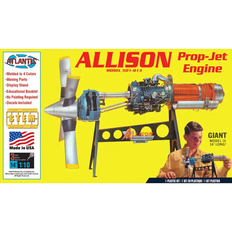 Allison 501-D13 Prop Jet Aircraft Engine 1/10 1