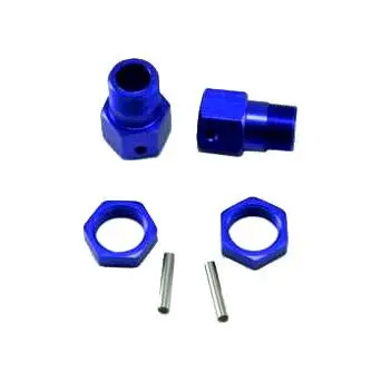 Aluminum 23Mm Wheel Hex W/ Nut (2Pcs Ea.)(Blue) 1