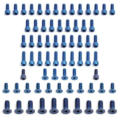 Aluminum Screw Set For All Gt's, Blue Anodized 1