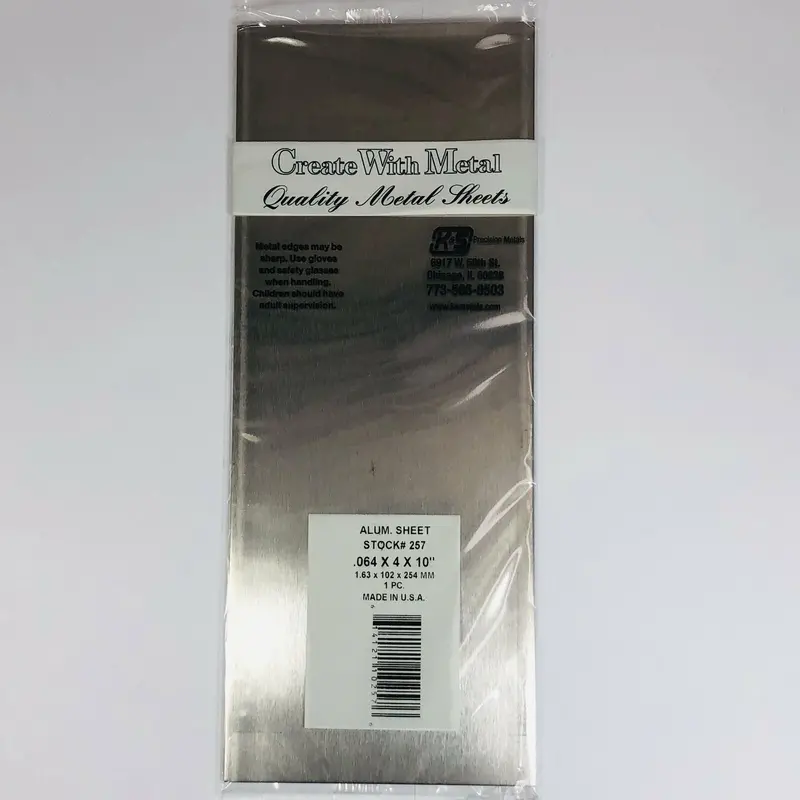 Aluminum Sheet .064X4x10 1