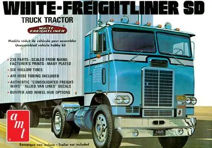 Amt White Frieghtliner Single-Drive Tractor Cab Kit 1
