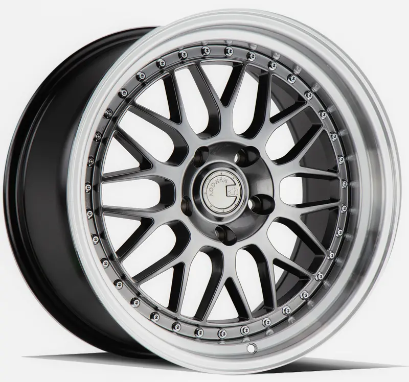 Aodhan Ah02 19X8.5 5X112 Et32 Black Machined Lip Deep Dish Wheel 1