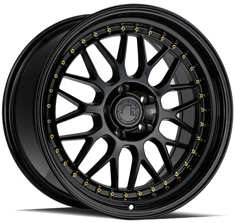 Aodhan Ah02 19X8.5 5X114.3 Et35 Gloss Black Deep Dish Wheel 1
