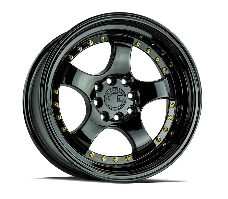Aodhan Ah03 15X8 4X100 4X114.3 Et20 Gloss Black Step Lip Wheel 1