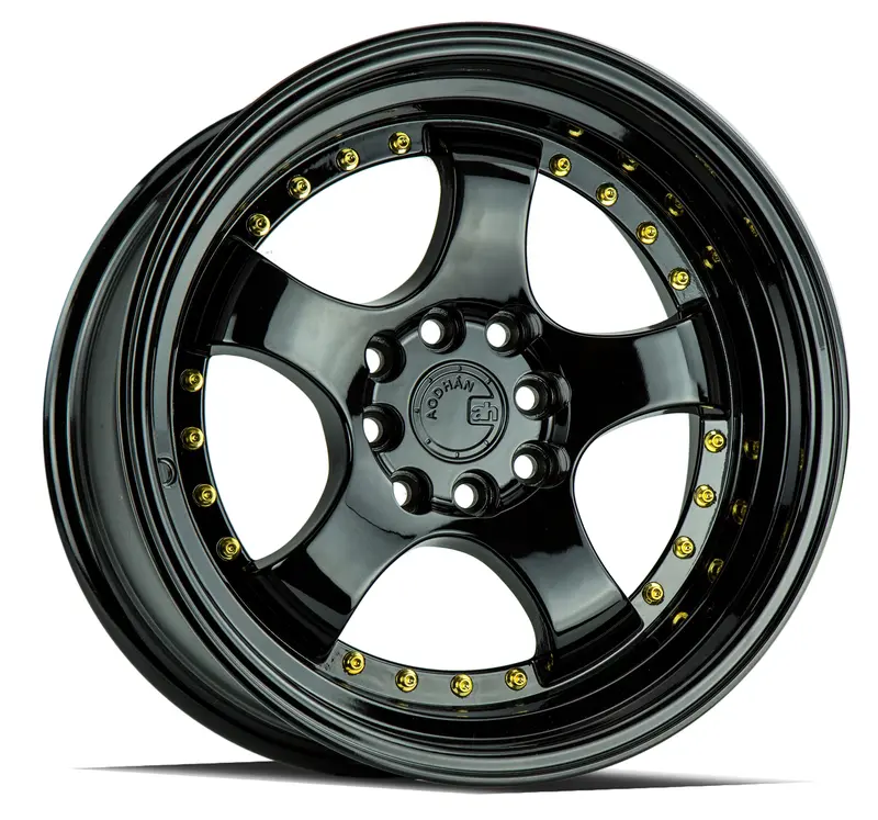 Aodhan Ah03 16X8 4X100 4X114.3 Et15 Gloss Black Step Lip Wheel 1