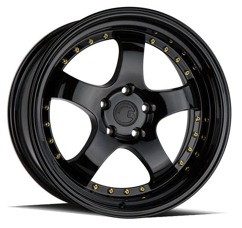 Aodhan Ah03 18X9.5 5X114.3 Et30 Gloss Black Step Lip Wheel 1