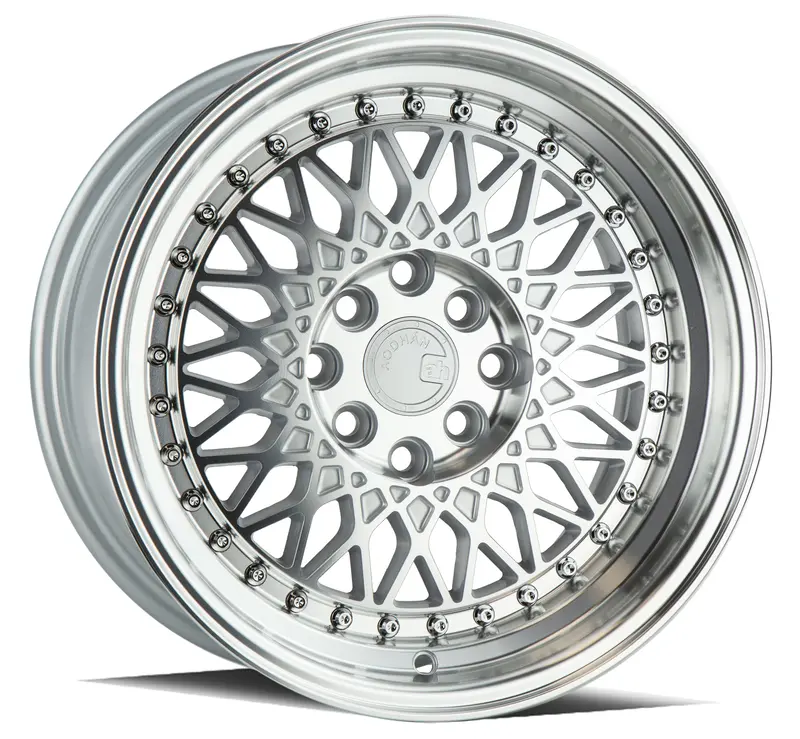 Aodhan Ah05 15X8 4X100 4X114.3 Et20 Silver Machined Old School Wheel 1