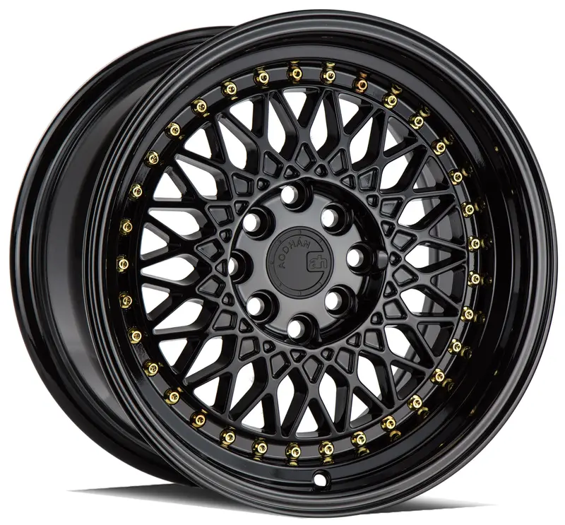 Aodhan Ah05 16X8 4X100 4X114.3 Et15 Gloss Black Old School Mesh Wheel 1