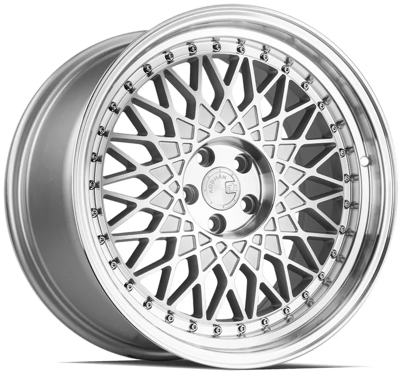 Aodhan Ah05 18X8.5 5X100 Et35 Silver Machined Old School Mesh Wheel 1