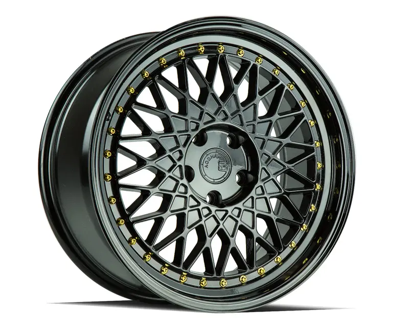 Aodhan Ah05 18X8.5 5X114.3 Et35 Gloss Black Old School Mesh Wheel 1