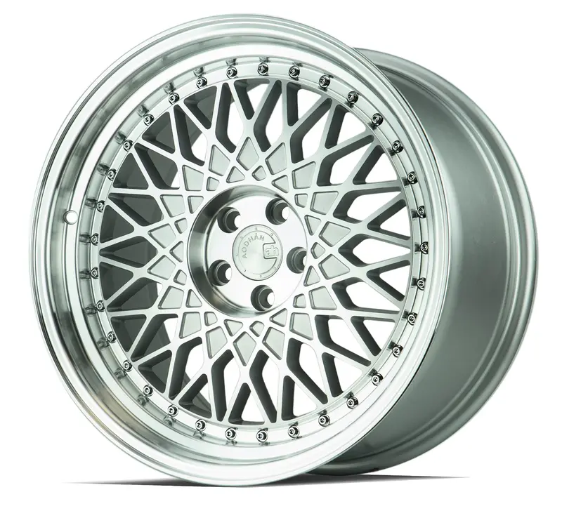 Aodhan Ah05 18X9.5 5X100 Et35 Silver Machined Old School Mesh Wheel 2