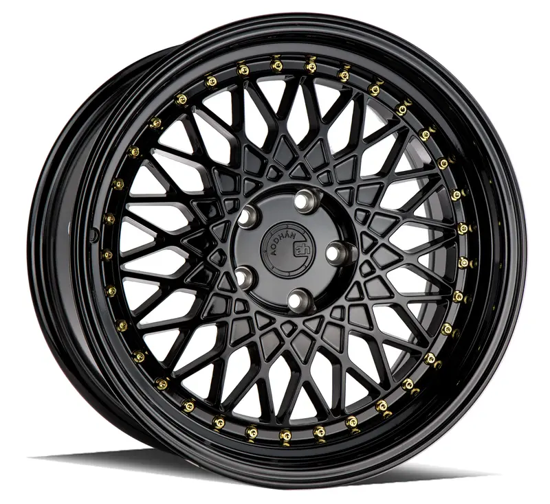 Aodhan Ah05 18X9.5 5X114.3 Et35 Gloss Black Old School Mesh Wheel 1