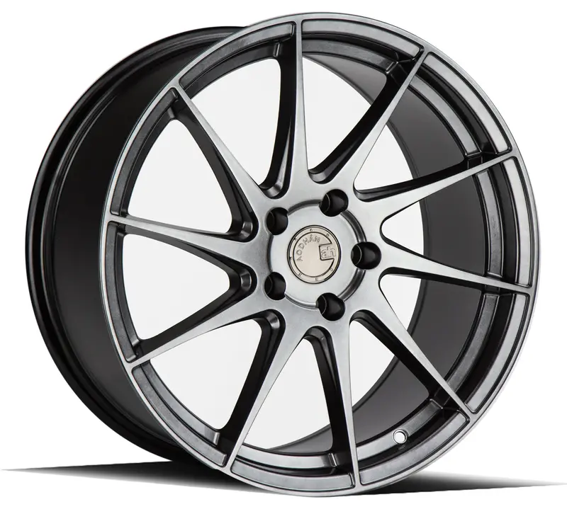 Aodhan Ah09 18X8.5 5X114.3 Hyper Black Concave Wheel Directional Ds 1