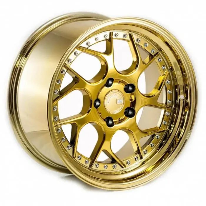 Aodhan Ds01 19X9.5 5X114.3 Et15 Twisted Spoke Gold Deep Dish Wheel 1