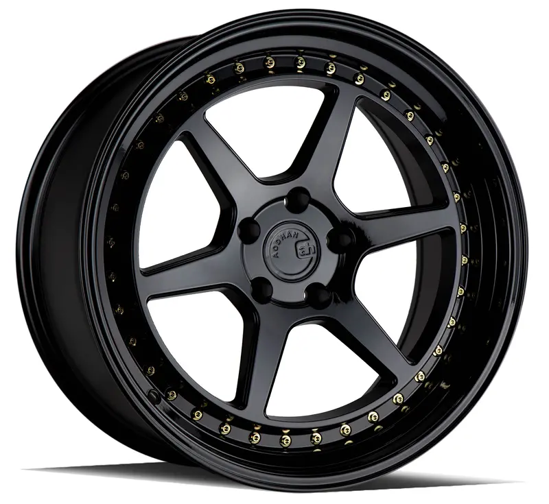 Aodhan Ds09 18X10.5 5X114.3 Et15 Black Wheel Gold Rivets 1