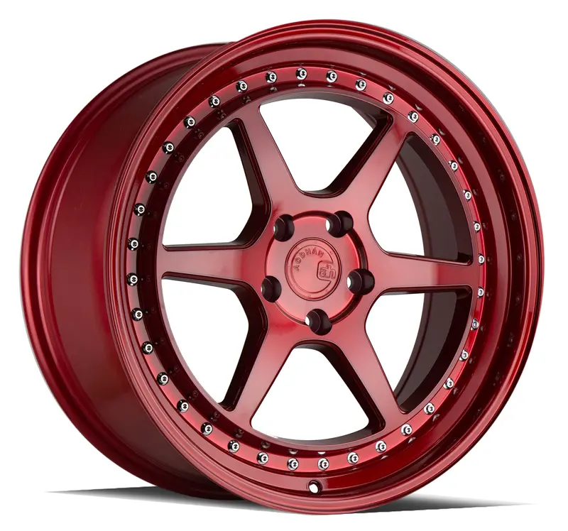 Aodhan Ds09 18X8.5 5X114.3 Et35 Candy Red Wheel Chrome Rivets 1