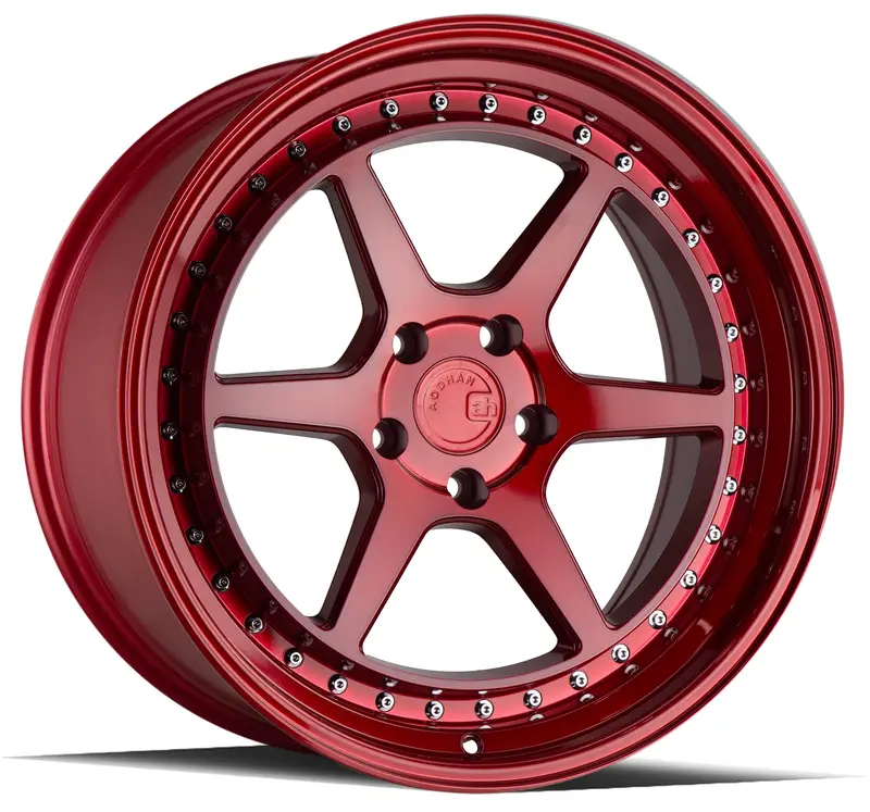 Aodhan Ds09 18X9.5 5X114.3 Et15 Candy Red Wheel Chrome Rivets 1