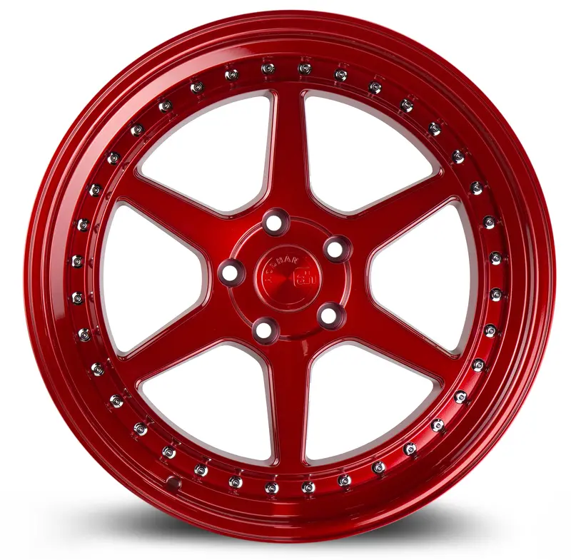 Aodhan Ds09 18X9.5 5X114.3 Et22 Candy Red Wheel Chrome Rivets 2