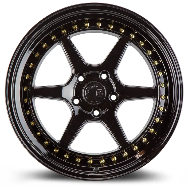 Aodhan Ds09 18X9.5 5X114.3 Et30 Black Wheel Gold Rivets 2