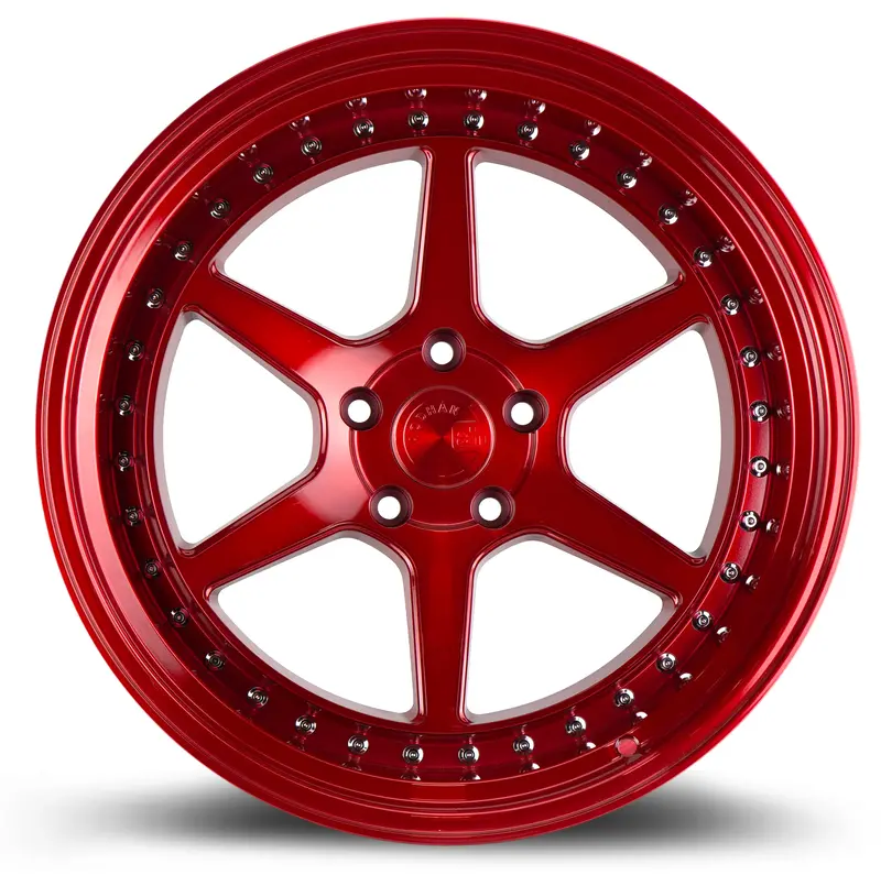 Aodhan Ds09 19X11 5X114.3 Et15 Candy Red Wheel Chrome Rivets 2