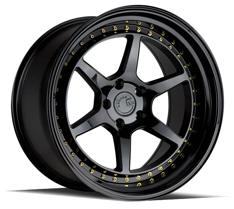 Aodhan Ds09 19X9.5 5X114.3 Et15 Black Wheel Gold Rivets 1