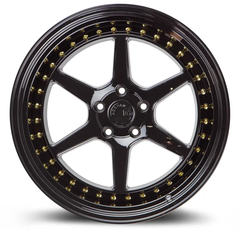 Aodhan Ds09 19X9.5 5X114.3 Et22 Black Wheel Gold Rivets 2