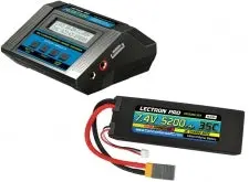 Battery And Charger Power Pack Acdc-10A Charger + 1 X 7.4V 5200Mah 35C W/ Xt60 + Gray Adapter 1