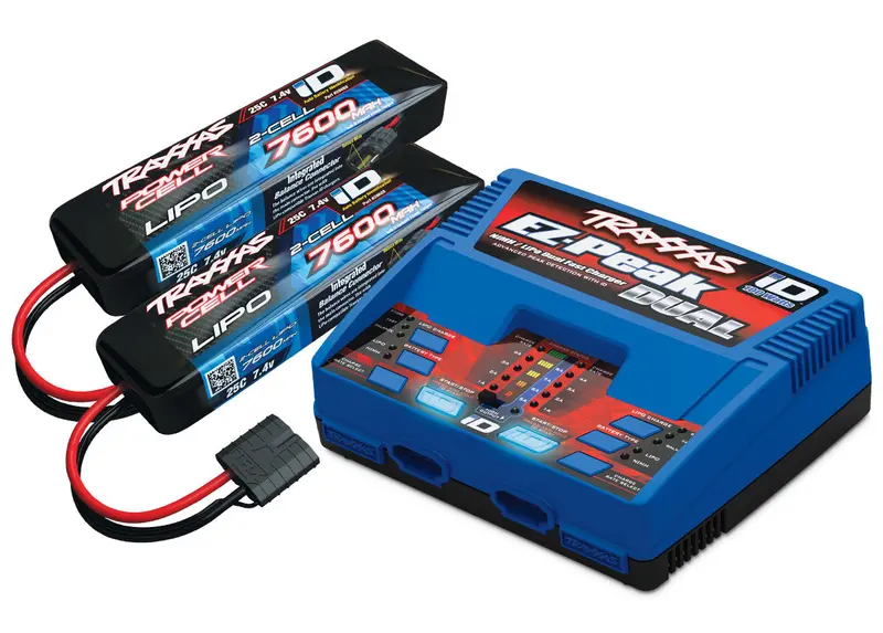 Battery/Charger Completer Pack (Includes #2972 Dual Id® Charger (1), #2869X 7600Mah 7.4V 2-Cell 25C Lipo Battery (2)) 1