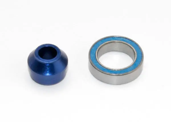 Bearing Adapter, 6160-T6 Aluminum (Blue-Anodized) (1)/10X15x4mm Ball Bearing (Blue Rubber Sealed) (1) (For Slipper Shaft) 1