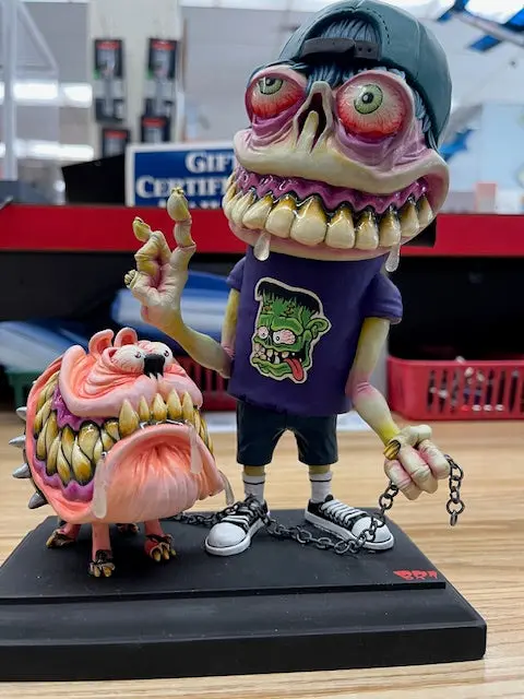 Br1  Mutant Kid And His Monster Dog Figurine- (Consigned) 1