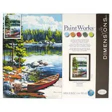 Canoe By The Lake Paint Works Paint By Number 1