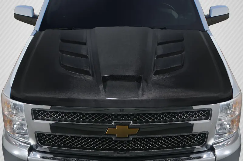 Carbon Creations 07-13 Chevry Silverado Carbon Fiber Viper Type Hood 1