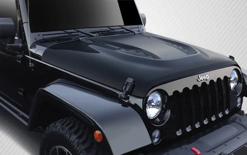 Carbon Creations 07-18 Jeep Wrangler Carbon Fiber Power Dome Hood 1